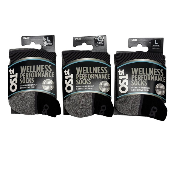 OS1st Wellness Performance Socks Diabetic‎ Friendly No Show Socks Large - Picture 1 of 3